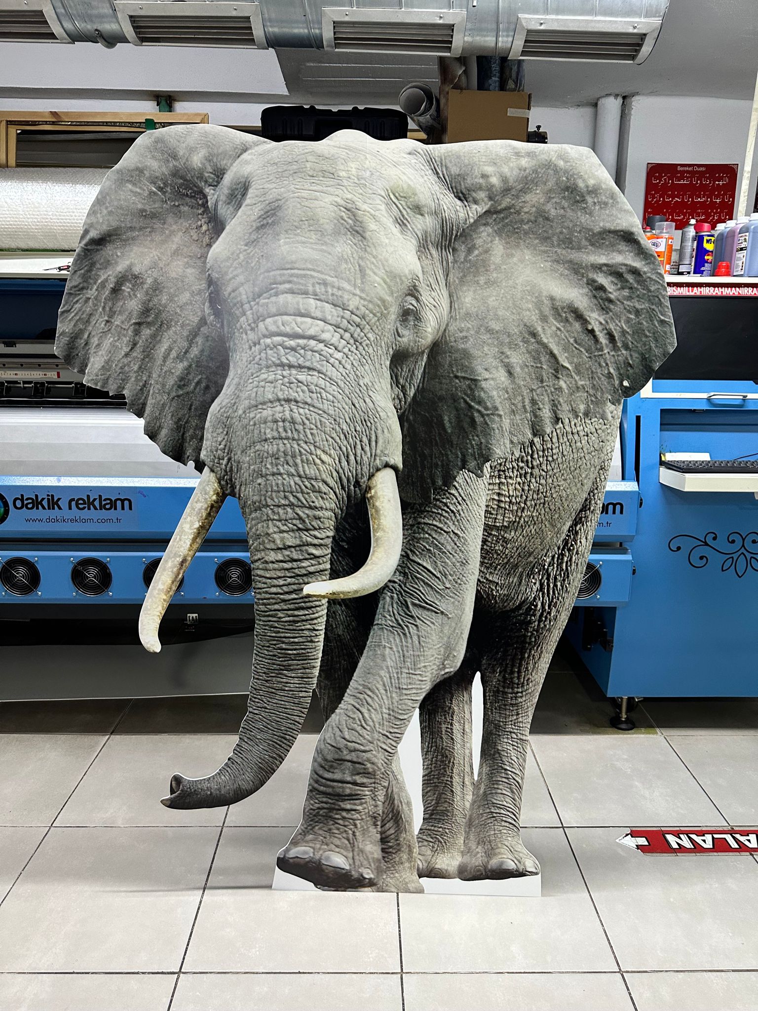 Elephant Cardboard Cutout Model Animal Life Size Stand Elephant Mockup Figure